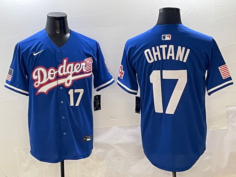 Men Los Angeles Dodgers 17 Ohtani Blue Second generation Joint Name Nike 2025 MLB Jersey style 14